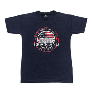 Graceland The Home of Elvis Circle Flag T-Shirt