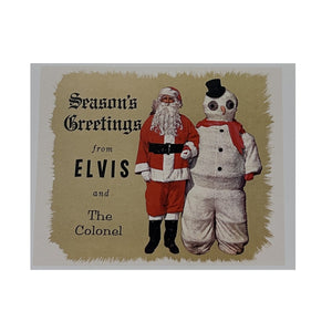 Elvis and The Colonel Santa Snowman Christmas Card