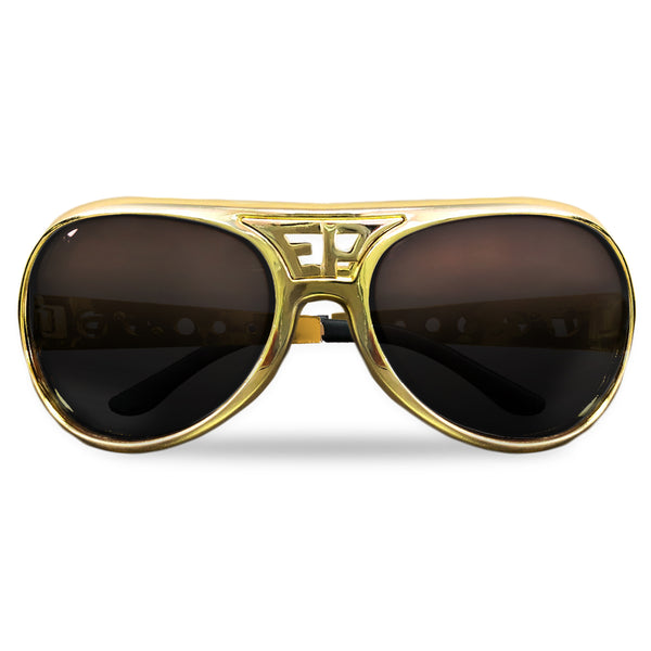 Embellished aviator-style gold-tone sunglasses