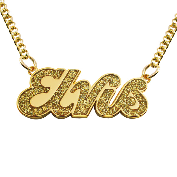 Lusso Gold Plated Saint Louis Script Necklace