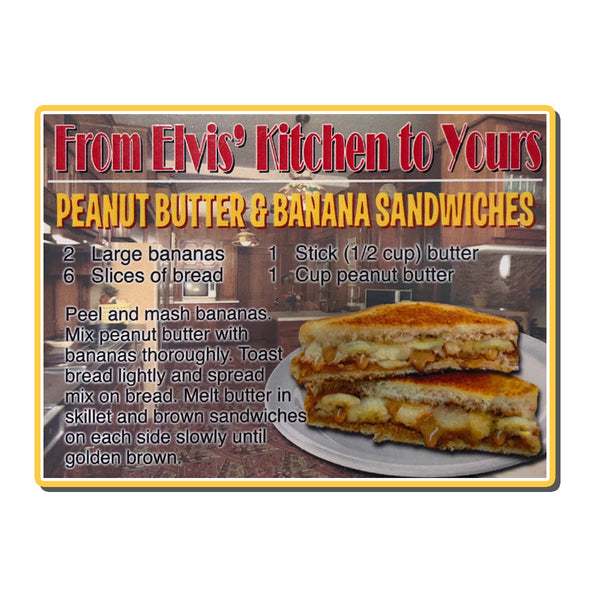 Peanut Butter and Banana Recipe Wood Graceland Official Store