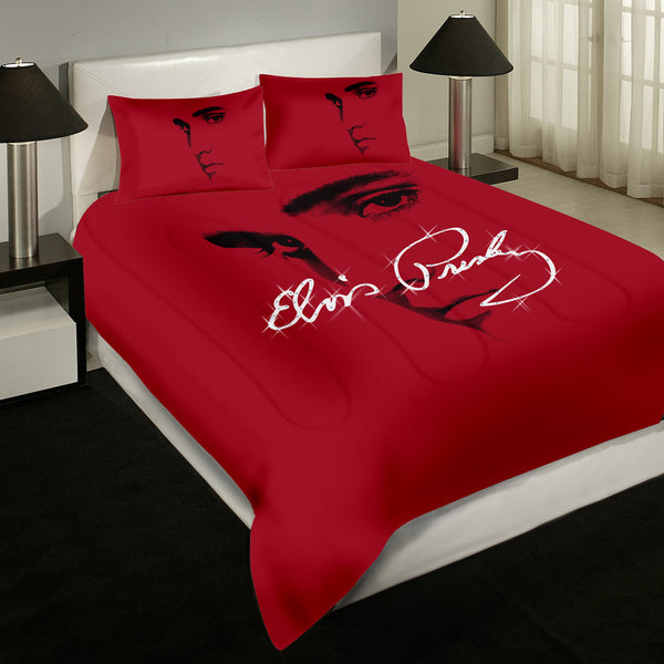 Elvis Presley Profile Signature Comforter Set1