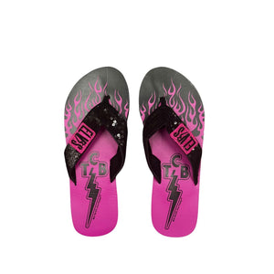 TCB Flames Sequin Flip Flops