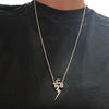 Elvis Signature Style: Sterling Silver TCB Necklace with CZS