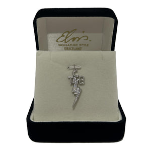 Elvis Signature Style: Sterling Silver Medium TCB Charm With CZs