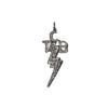 Elvis Signature Style: Sterling Silver Medium TCB Charm With CZs