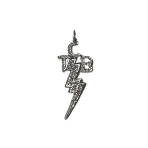 Elvis Signature Style: Sterling Silver Medium TCB Charm With CZs