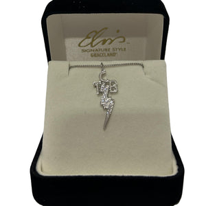 Elvis Signature Style: Sterling Silver Medium TCB Necklace with CZS