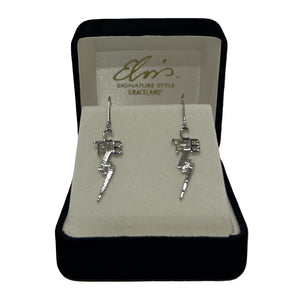Elvis Signature Style: Sterling Silver Medium TCB Earrings