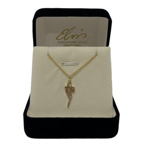 Elvis Signature Style: 14K Gold Small TCB Necklace