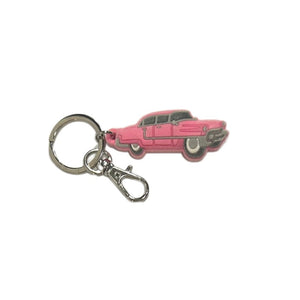 Pink Classic Car Plush Key Ring