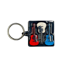 Elvis 3 Guitar Wood Key Ring