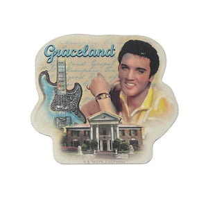 Elvis Presley Graceland Guitar Watercolor Magnet