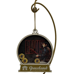 Elvis 68 Special Black Leather Wood Ornament