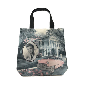 Elvis Pink Car Roses Tote Bag