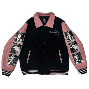 Elvis Presley Pink Retro Varsity Jacket