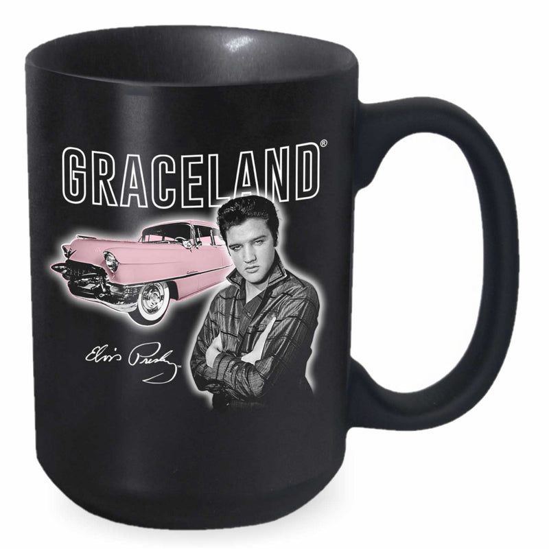 Elvis Pink Classic Car Graceland Matte Coffee Mug - Graceland