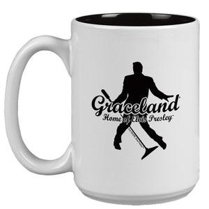 Graceland Elvis Silhouette Two Tone Mug