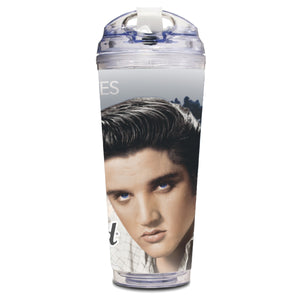 Where Elvis Lives Glitter Travel Tumbler
