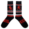 Elvis Silhouette Black and Red Striped Socks
