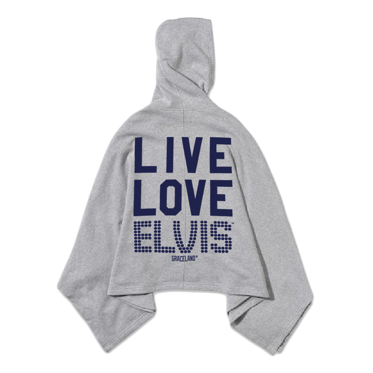 Sweat à Capuche Zipé Elvis Presley - Photo Dos Noir/rouge, Unisexe, Coton/polyester - Vêtement Officiel Fan