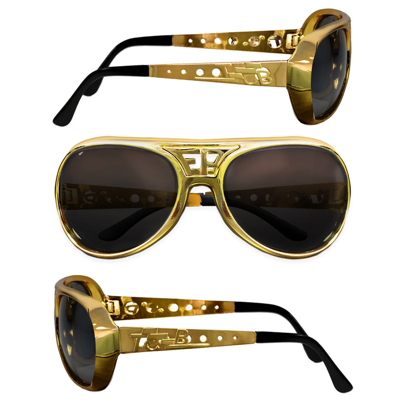 Sunglassla Large Elvis King of Rock & Roll Aviator Sunglasses