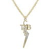 Direct From Graceland Gold Plated Rhinestone TCB Necklace