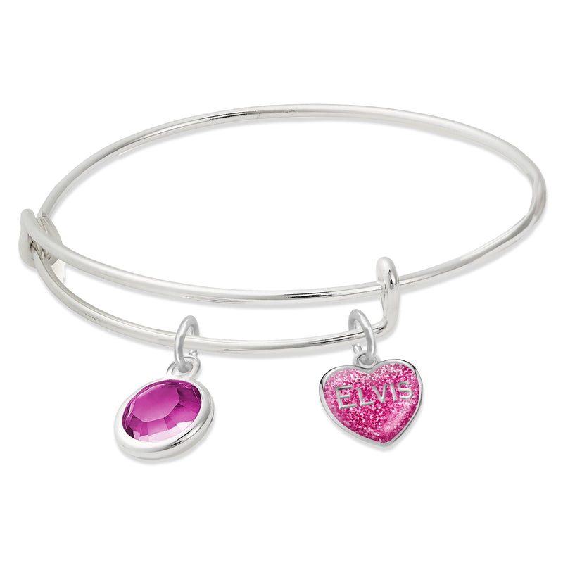 Silver-Plated Expandable Wire Charm Bracelet