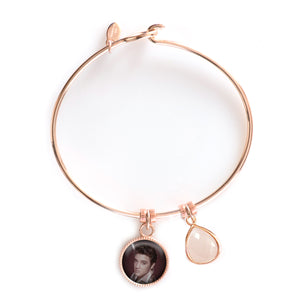 Rose Gold Plated Elvis Charm Bangle Bracelet