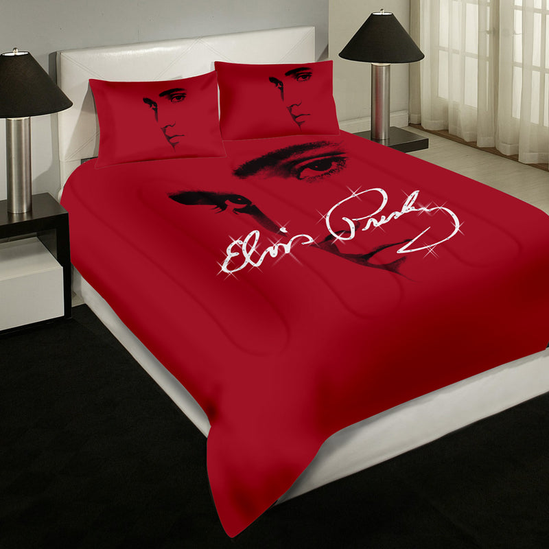 Louis Vuitton Basic Logo In Red Background Bedding Set Queen