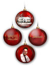 Graceland Four Panel Red Round Ornament
