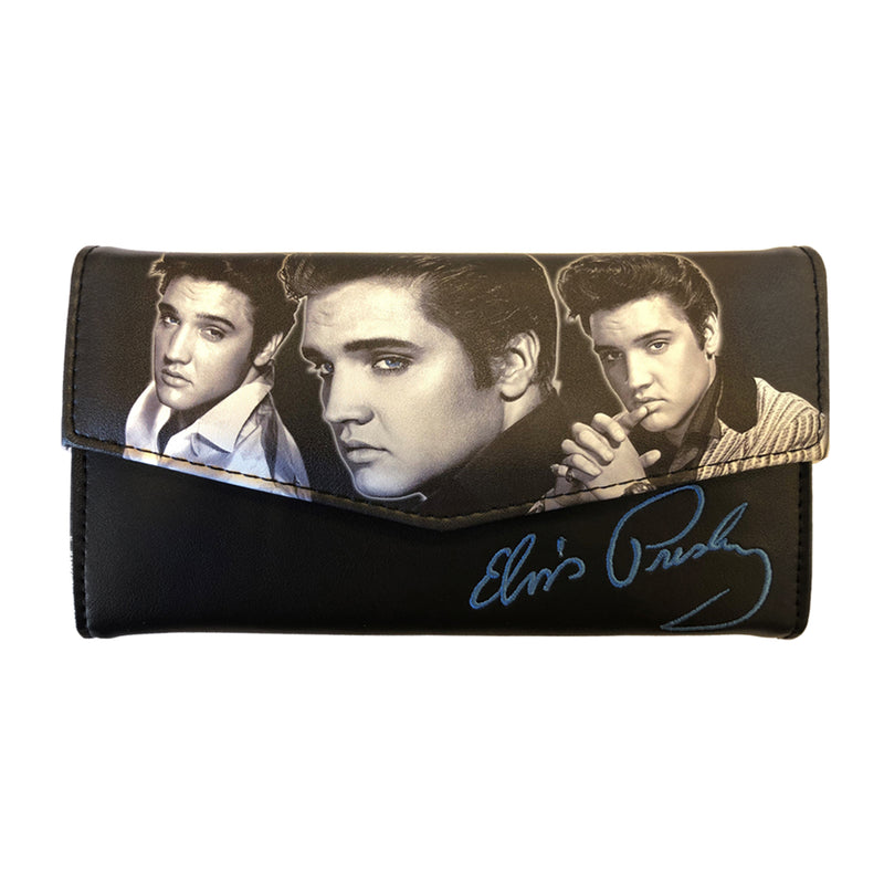 Elvis Zippered Genuine Leather Wallet / Card Holder