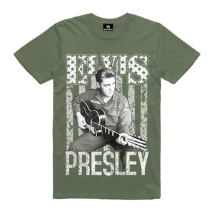 Elvis Presley Guitar Flag Army T-Shirt