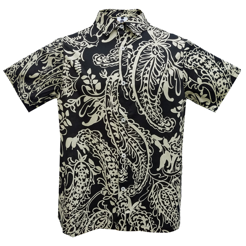 black and white paisley dress shirt #1 DROP EM WEAR? PARTY/DRESS SHIRT Black WITH White PAISLEY XS FLANNEL ($50.00)