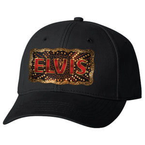 ELVIS PRESLEY サイン刺繍 キャップ フロント本革レザー ELVIS PRESLEY サイン刺繍 キャップ フロント本革レザー