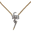 Lowell Hays Gold Plated Crystal TCB Necklace