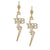 Lowell Hays Gold Plated Crystal TCB Earrings