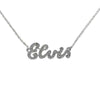 Lowell Hays Sterling Silver Plated Crystal Elvis Signature Necklace