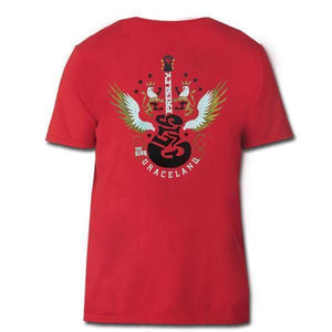 Elvis Presley The King Guitar Wings T-Shirt Red Back